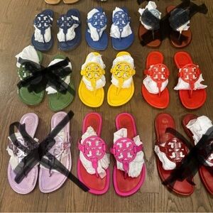 Tory Burch Miller 2 blue and orange/red sandals